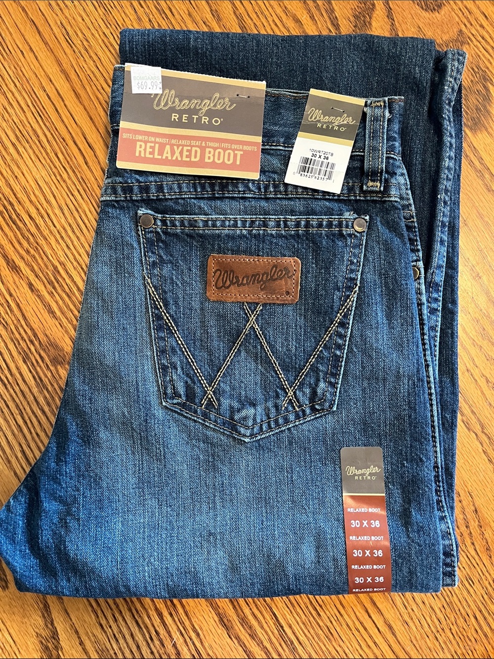 NWT 30x36 Wrangler Retro Relaxed Boot